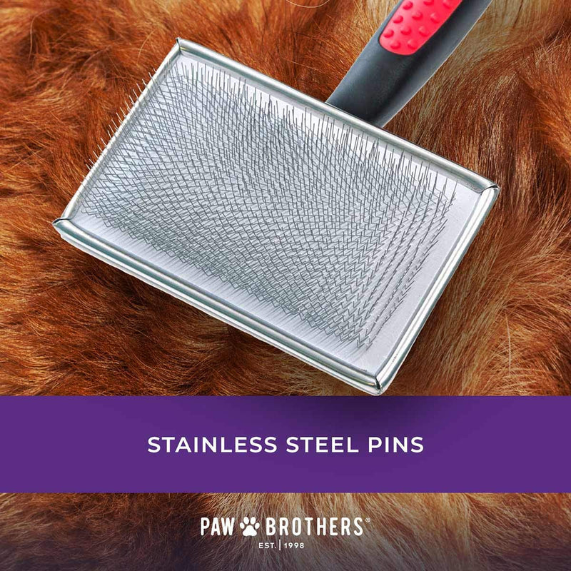 Ryan's Pet Supplies Paw Brothers Flat Slicker Brush for Dogs, Dog Brush for Long Haired Dogs, Professional Grade, Coated Tips, Gentle on Skin, Maximum Coverage, Extra Large - PawsPlanet Australia