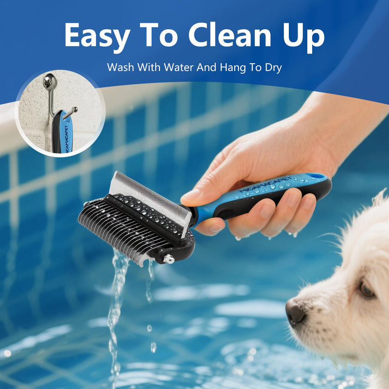 Pet Grooming Set with Shedding Brush and Dematting Comb，Brush for Long-haired Dogs，Dog Shedding Brush，Stainless steel teeth remove tangled hair，Pet Grooming Tools-Large Large - PawsPlanet Australia