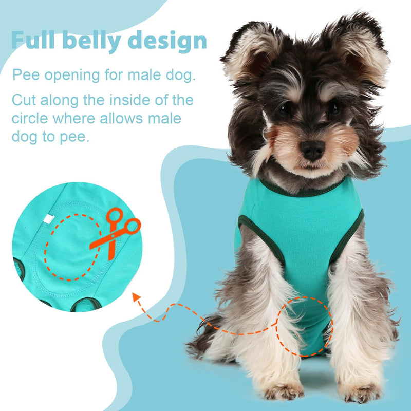 Etdane Dog Recovery Suit After Surgery Onesies Female Male Dog Surgical Vest Pet E-Collar Alternative for Small Medium Dog Blue/X-Small X-Small