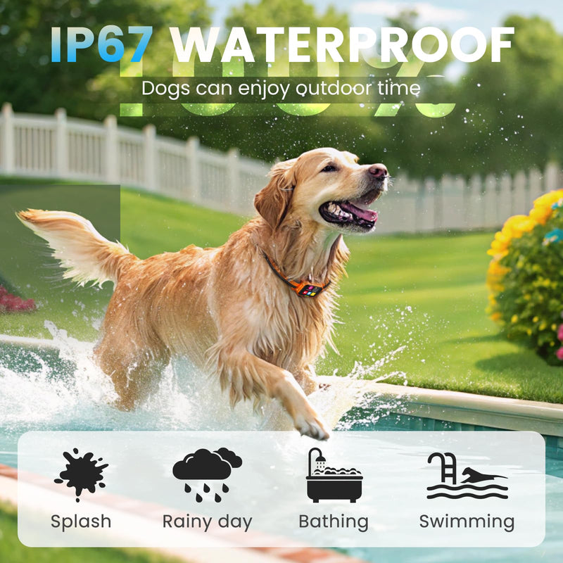 Smart Dog Bark Collar - Anti Barking Device for Large Medium Small Dogs, Stop Excessive Barking & Aggression Behavior, with 5 Modes & 5 Sensitivity, IP67 Waterproof for Indoor/Outdoor Use, Orange - PawsPlanet Australia