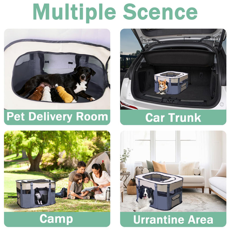 Dog Playpen Portable Cat Dog Playpen for Indoor & Outdoor Foldable Kennel Tent Crate,Water-Resistant Breathable Shade Cover, Dog Crate for Small Animals with Carrying Case - PawsPlanet Australia
