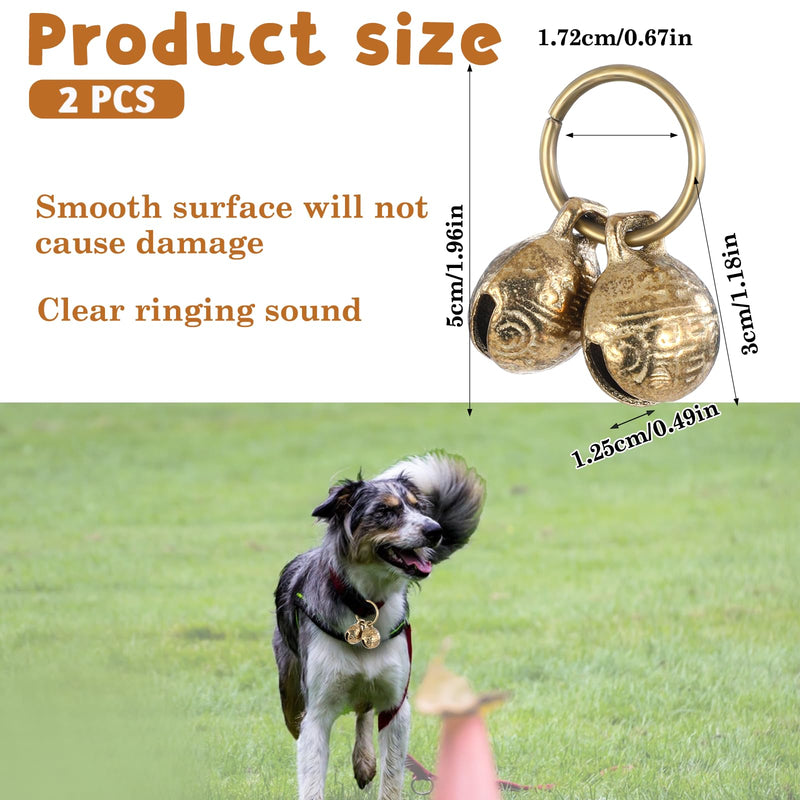 Copper Bell for Dog Collar, 4 PCS Brass Dog Bells Extra Loud Collar Bell for Pet Tracking Anti Lost Training Pets Pendant Accessories Anti Theft Bells for Little Dogs & Cats - PawsPlanet Australia