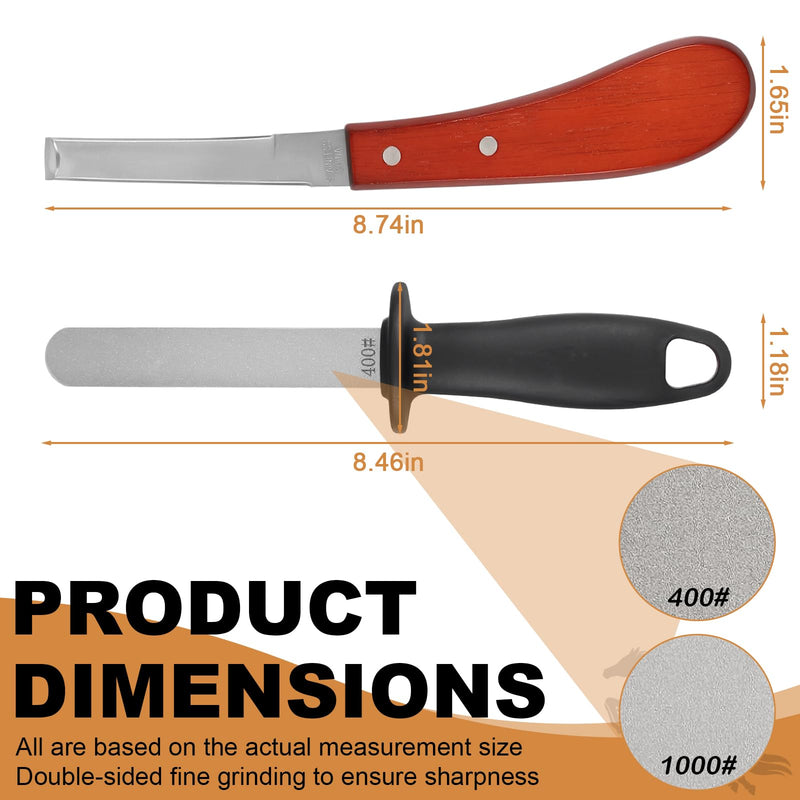 Hoof Knife with Sharpener, Farrier Tools Kits, Horse Goat Hoof Trimmers, Suitable for Horse Donkey Cow Goat Animal Hooves - PawsPlanet Australia