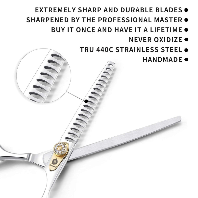 Dream Reach Professional 7" Dog Grooming Scissors Chunker Scissors, JP-440C Stainless Steel Pet Cat Hair Cutting Shears 7 Inch-chunker Scissors - PawsPlanet Australia