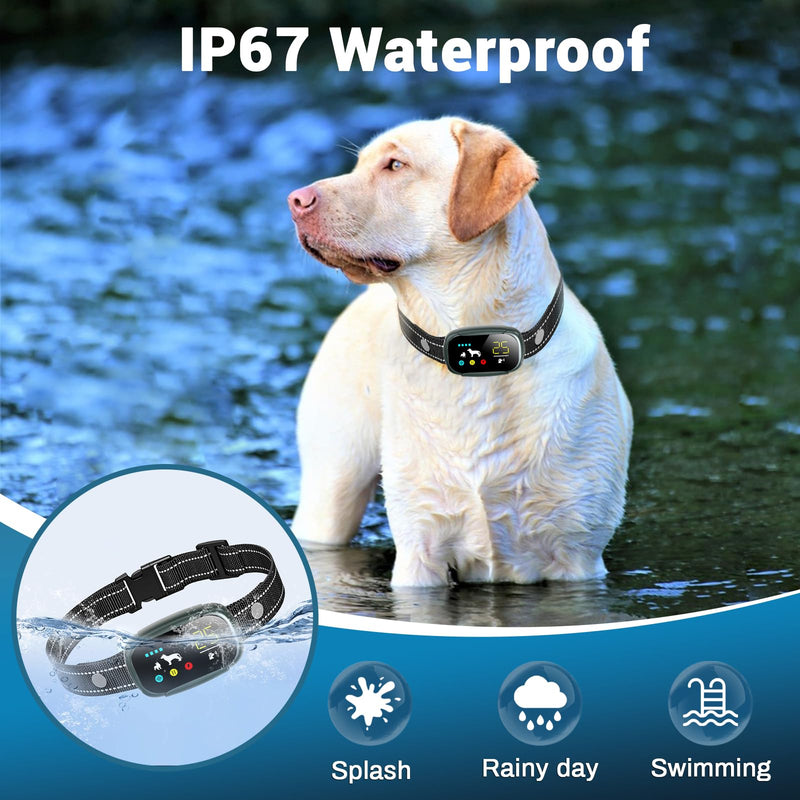 Dog Bark Collar, Dog Shock Collar for Large Medium Small Dogs 10-150lbs, Rechargeable Anti Barking Training Collar with 5 Adjustable Sensitivity, IP67 Waterproof Dog bark Deterrent Devices (Green) Green - PawsPlanet Australia