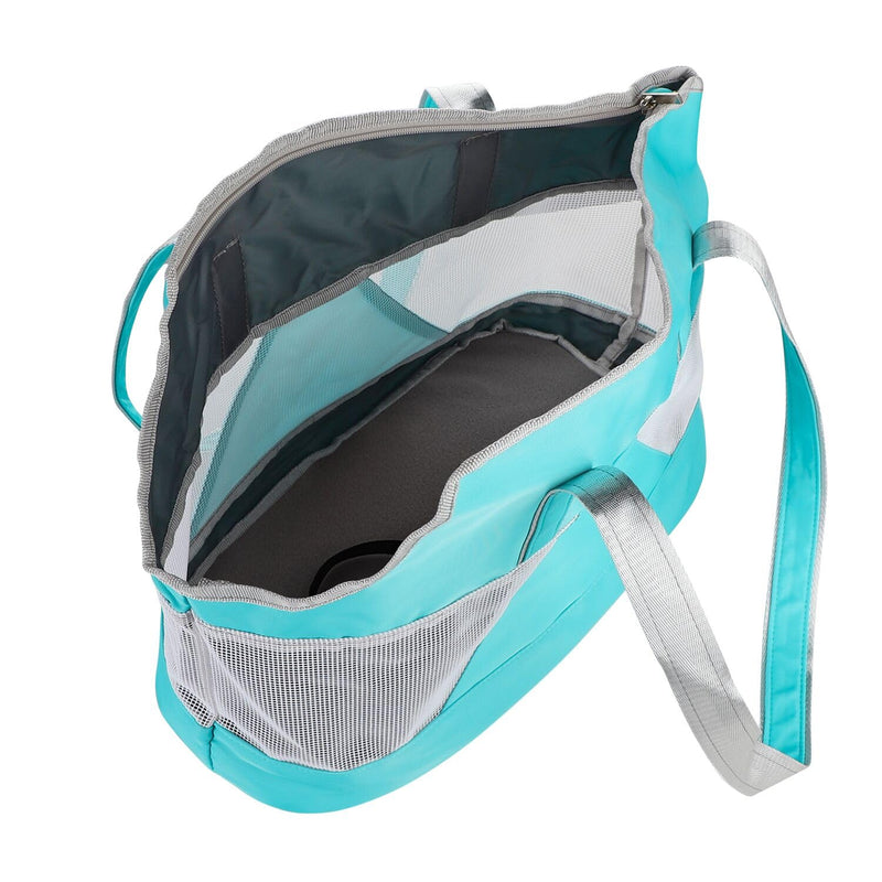 Pet Dog Purse Carrier Breathable Mesh Pets Puppy Cat Travel Outing Tote Bag Portable Cat Sling Carrier Transporter Tote Handbag Lightweight Dog Carrier Shoulder Bag with Thicken Bags Base light blue - PawsPlanet Australia