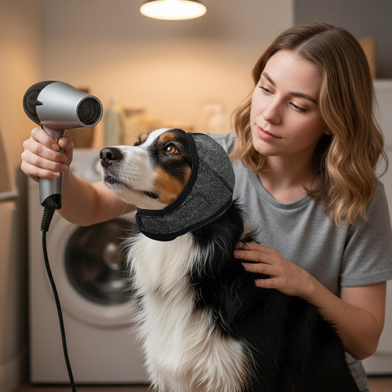 Dog Ear Defenders, Noise Cancelling Adjustable Ear Muffs for Dogs, Comfortable Calming Hood for Fireworks, Thunder, Bathing, Grooming(S)