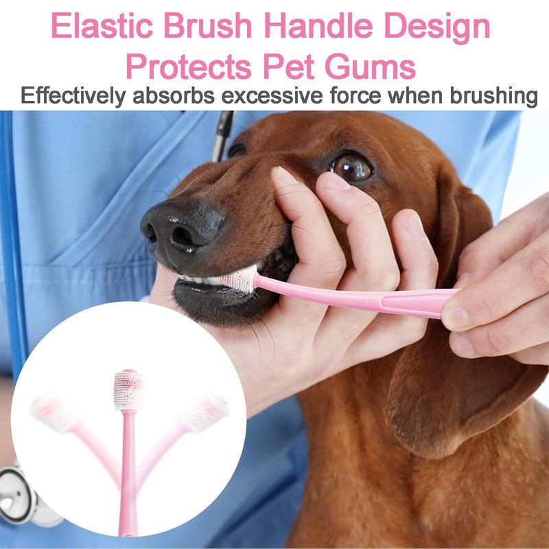 Pack of 6 Cat Toothbrushes, 360 Degree Dog Toothbrush for Small Dogs, Medium and Large Pets, Silicone, Food Grade, Reusable Toothbrush for Cats and Dogs
