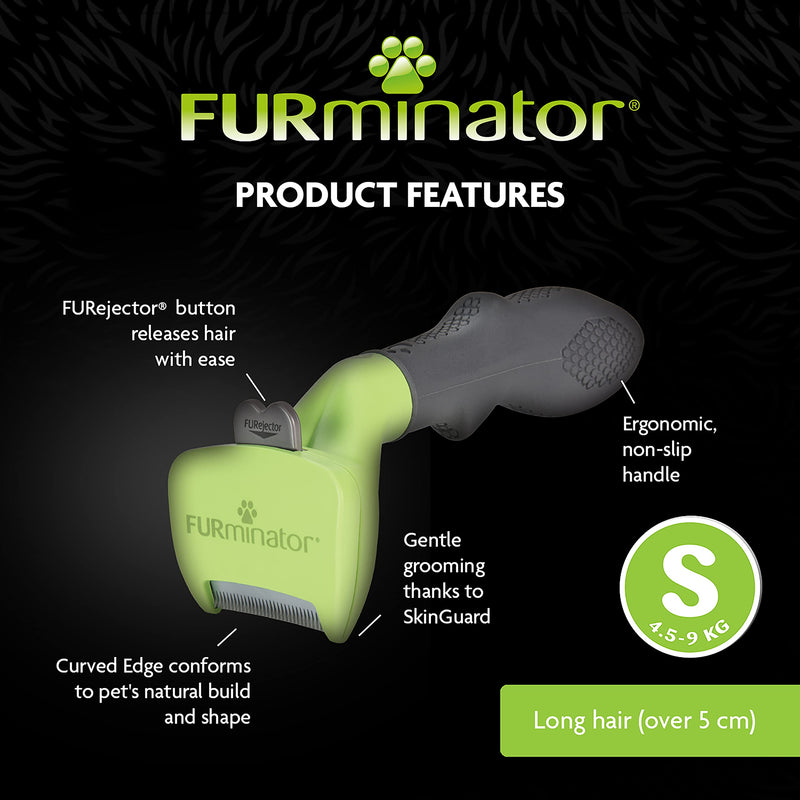 FURminator Undercoat deShedding Tool for Small Long Hair Dogs 4.5-9 kg zzzz-s Version 2.0 - PawsPlanet Australia