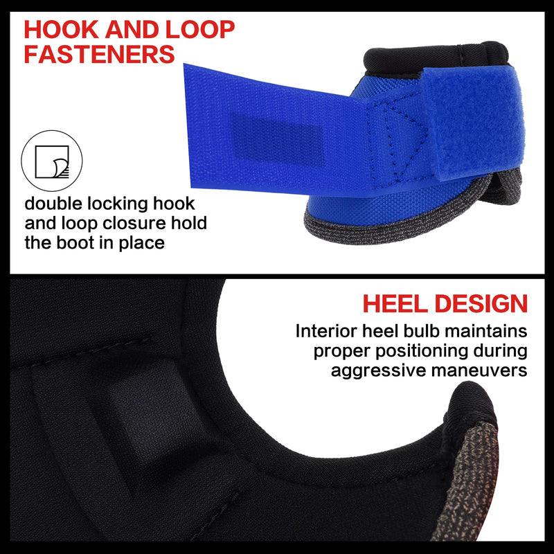 GEOSO Bell Boots for Horses,Ballistic Overreach Horse Boots | Superb Protection, Durability&Comfort,360 Degree Wrap Medium Blue