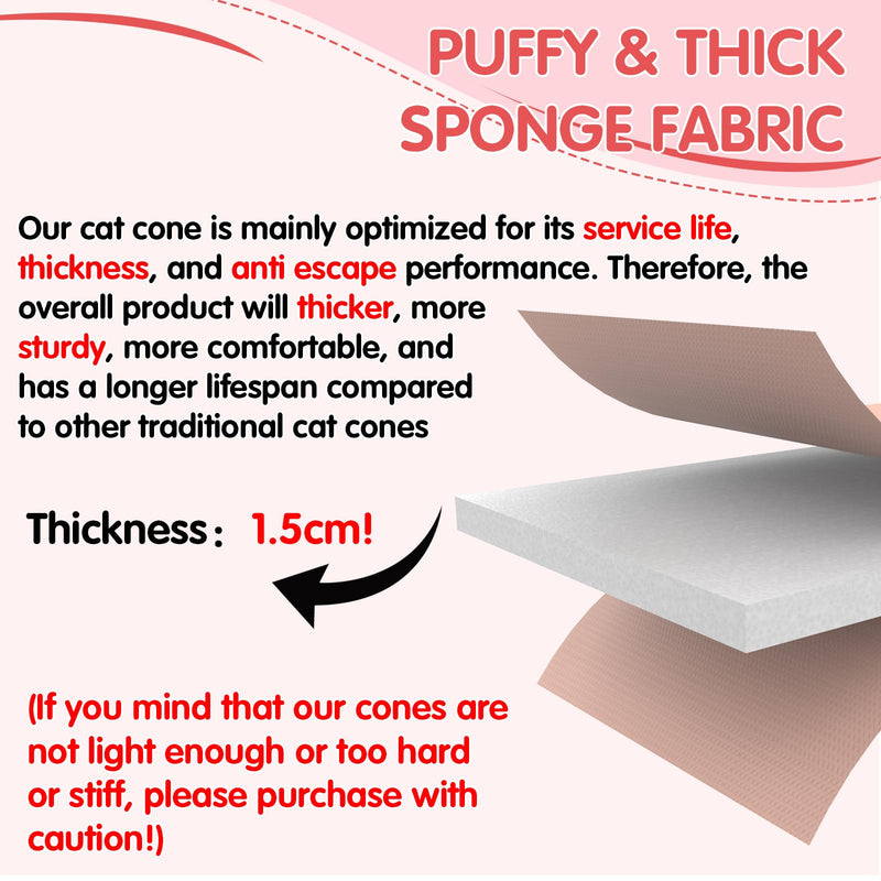 Cat Cone Collar Soft for Wound Healing for Small Cats(Singapura Devon Rex), Air Breathable Neck Recovery Cone Anti Scratch Licking, Adjustable Surgery Cat Head Cone Alternative Green-Pink S(Circumference:5.1''-7.87''in)