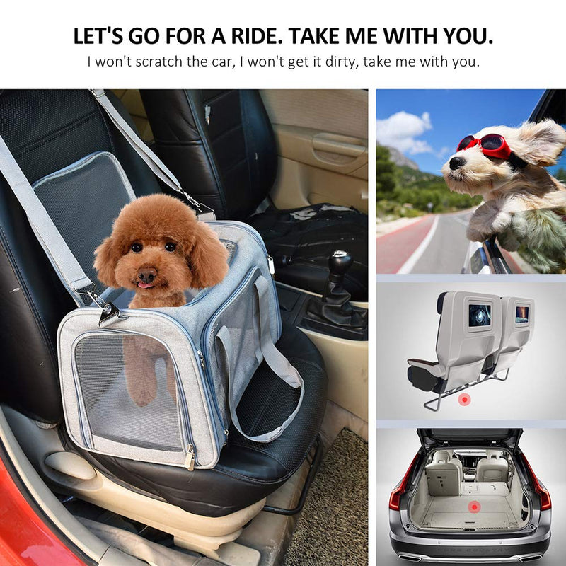 Petbuy Pet Carrier Bag for Dog Cat,Portable Pet Bag Folding Fabric Pet Travel Carrier Pet Cage for Small Dog, Collapsible Puppy Messenger Pet Bags Airline Approved，Breathable & Durable Medium Black - PawsPlanet Australia