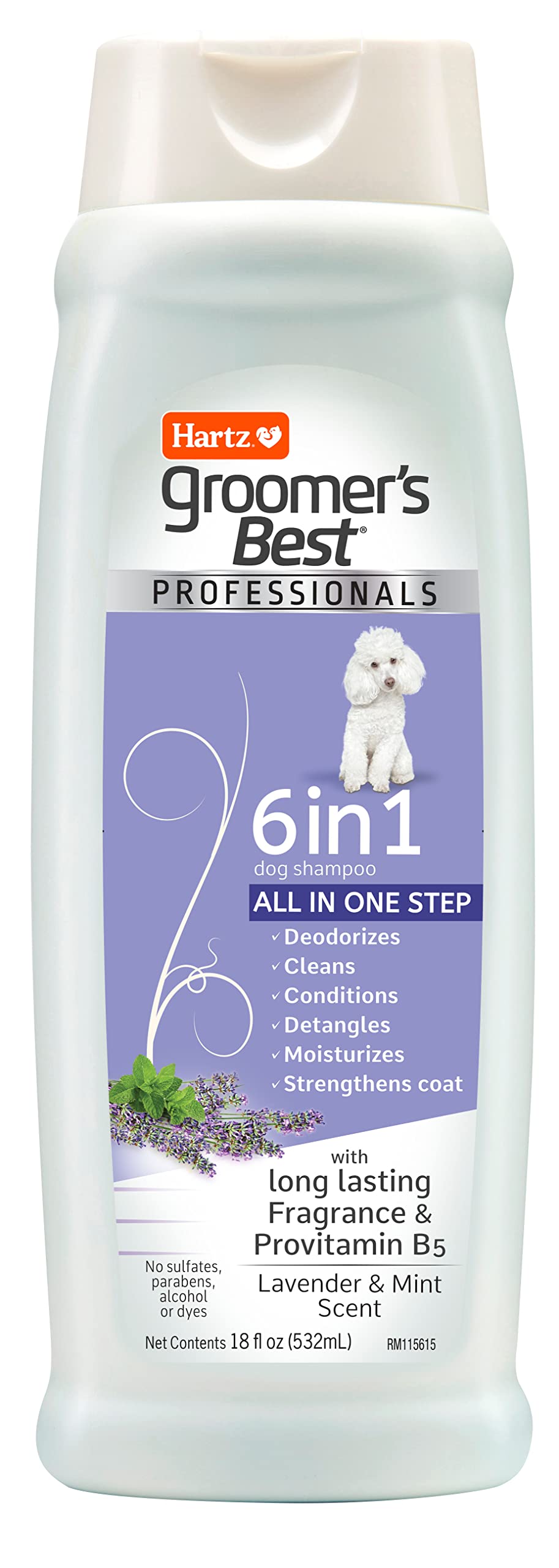 Hartz Groomer's Best Professionals 6-in-1 Dog Shampoo and Conditioner in One, 18 oz