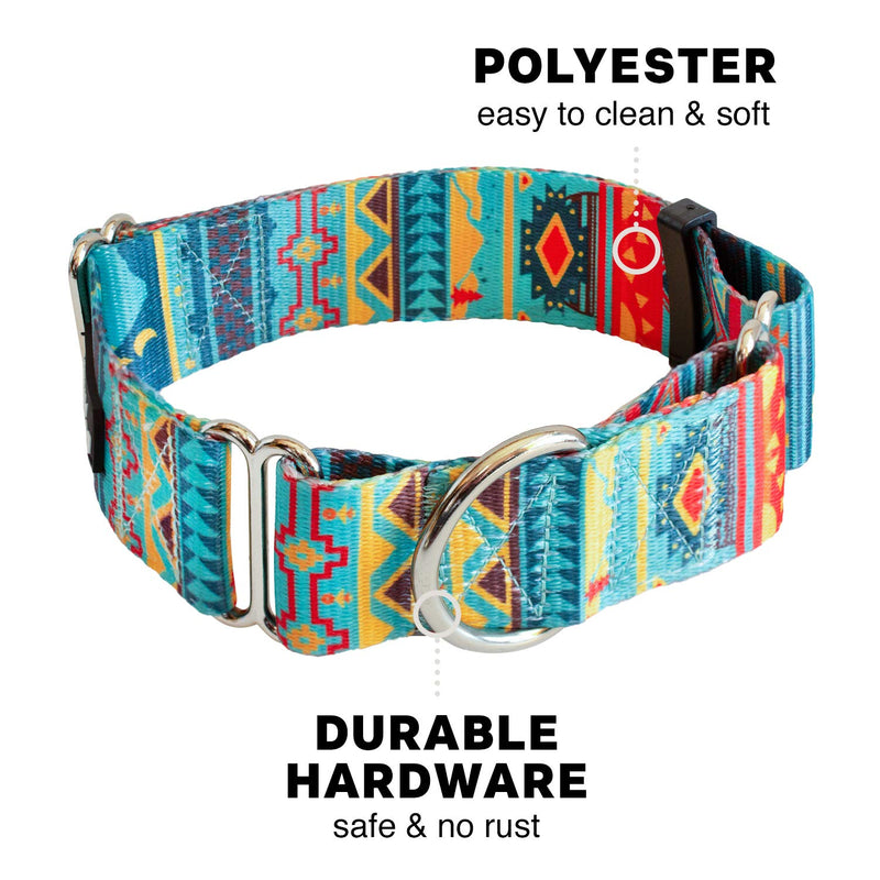 Downtown Pet Supply - Martingale Collar for Dogs - Dog Training Collar - Big, Wide & Thick Dog Collar - Escape-Proof, Weatherproof, Durable and Comfortable - Tribal - Large Dog Collar Large: 14"-24.5" - PawsPlanet Australia