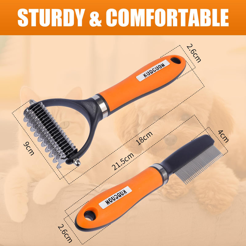 Pet Grooming Combo, featuring a Deshedding Brush and Dematting Combs, is specifically tailored for long-haired dogs and cats with tangled hair - PawsPlanet Australia