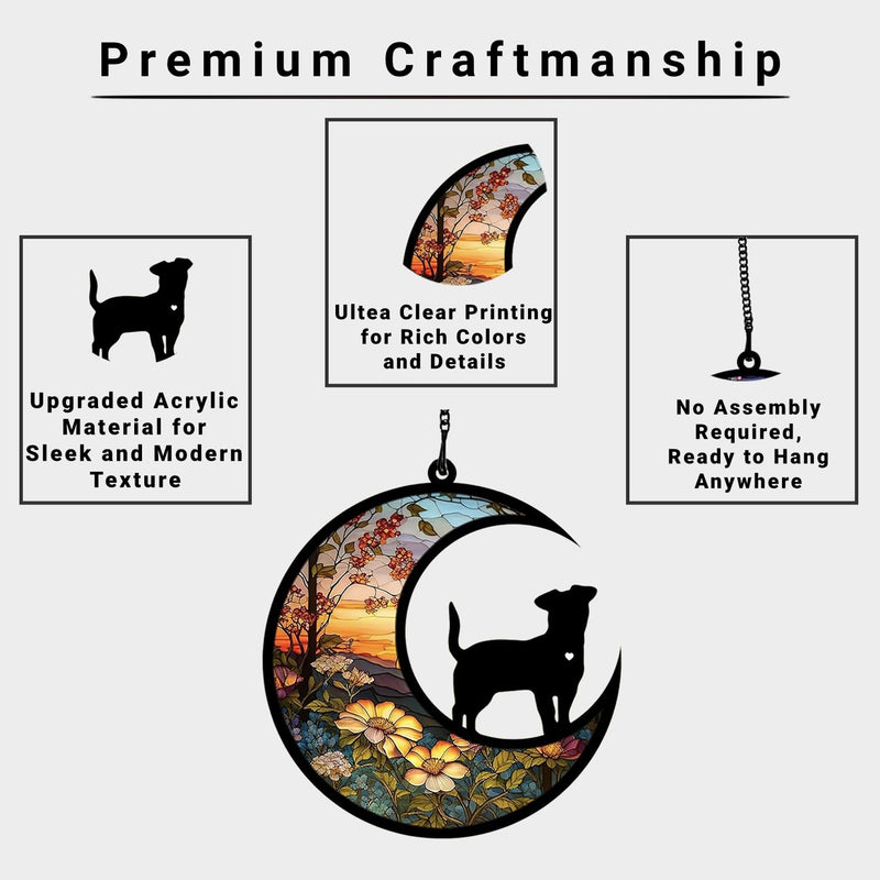 DIY Custom Dog Ornament Memorial Gifts for Dog Lovers, Acrylic Window Hangings Ornament Suncatcher, Loss of Dog Sympathy Gift, Remembrance Gifts for Dog Dog & Flower-CTM - PawsPlanet Australia