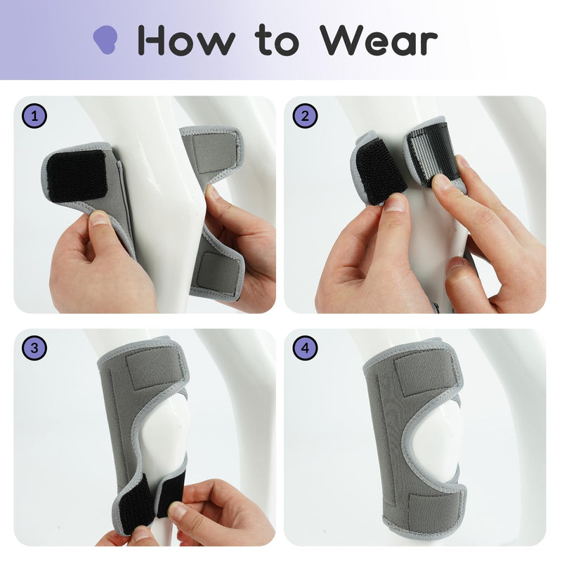 PUMYPOREITY 2Pcs Dog Rear Leg Hock, Joint Brace Hind Leg Wrap Protector and Extra Supportive, LegHock Joint Compression Sleeve for Wound Injury and Sprain Healing of Arthritis(Grey, M) 2Pcs-Grey