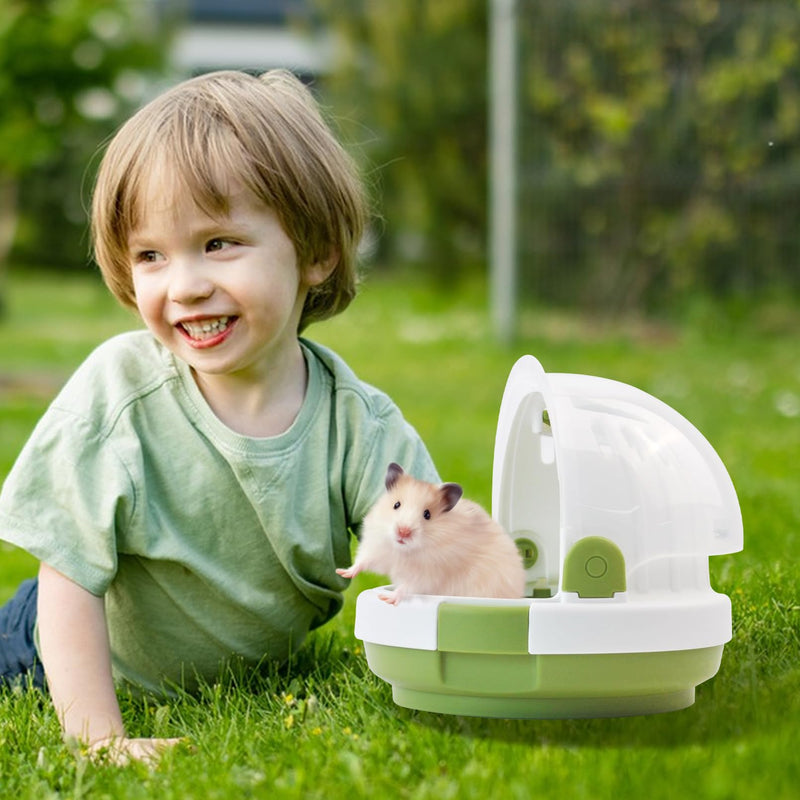Hamster Carrier Cage with Water Bottle,Portable Dwarf Hamster Travel Carrier Plastic Guinea Pig Carrier Small Animal Breathable Outdoor Cage for Hamsters Chinchillas Hedgehog (Green) 【Green】