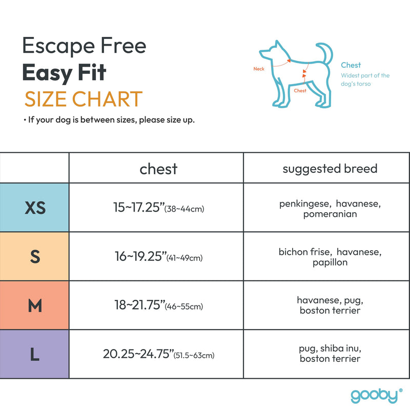 Gooby - Escape Free Easy Fit Harness, Small Dog Step-in Harness for Dogs that Like to Escape Their Harness, Turquoise, Small Small chest (16~19.25") - PawsPlanet Australia