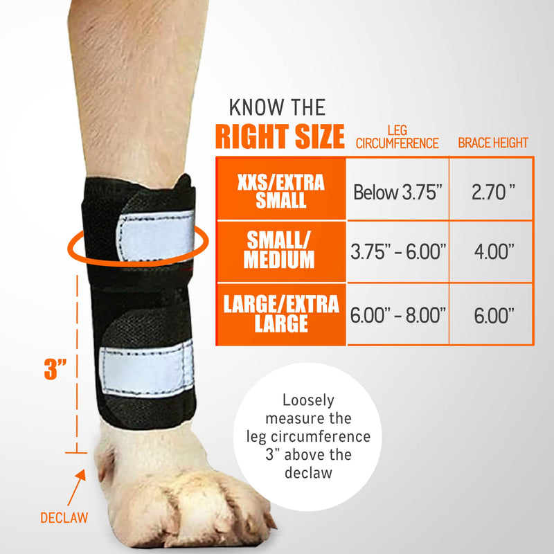NeoAlly - 3-in-1 Dog Splint Front Leg Support, Front Leg Brace with Rigid and Spring Inserts, Dog Leg Sleeve for Pet Mobility, Stability, & Protection, With Reflective Straps, XXS-XS, 1 Pair XXS/XS