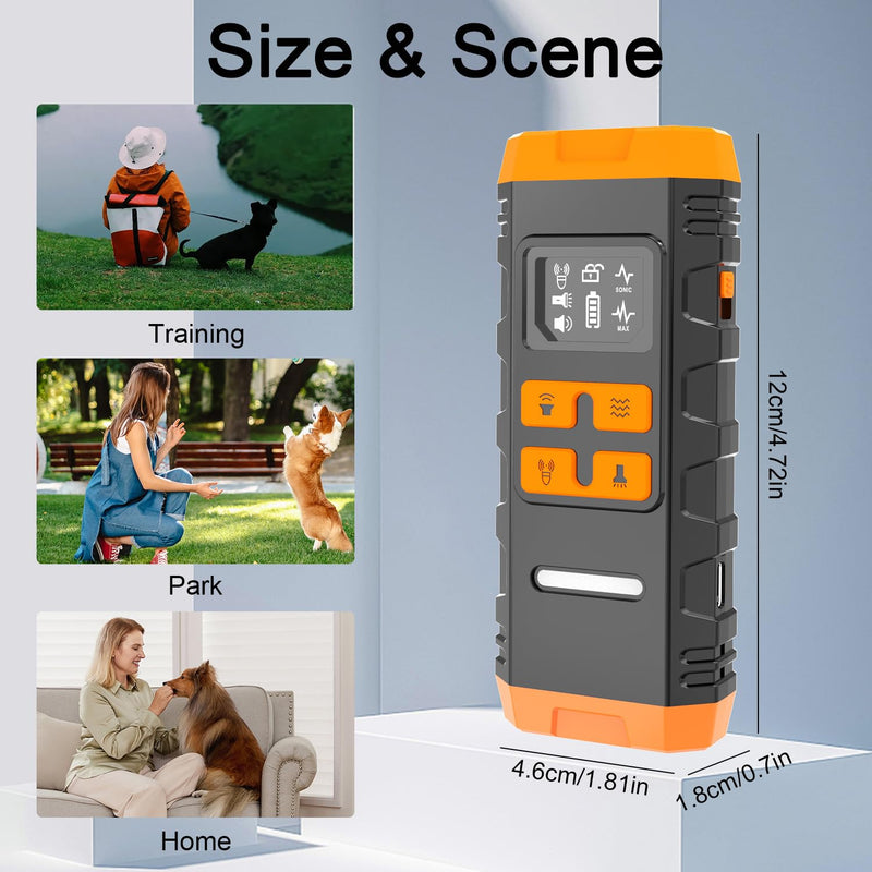 Anti Dog Bark Deterrent Devices : Portable Barking Training Devices Silencer for Dog Indoor Outdoor 50ft Long Range Rechargeable Long Battery Life Orange&Black L - PawsPlanet Australia