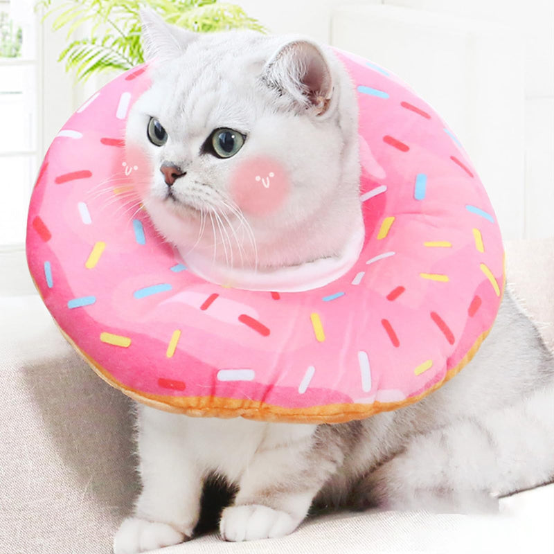 Cat Collar, Adjustable Collar Cat Collar for Cats Small Dogs After Surgery, Soft Sunflower Cat Recovery Collar Cone (Pink&Size: S) Rosa&Größe: S