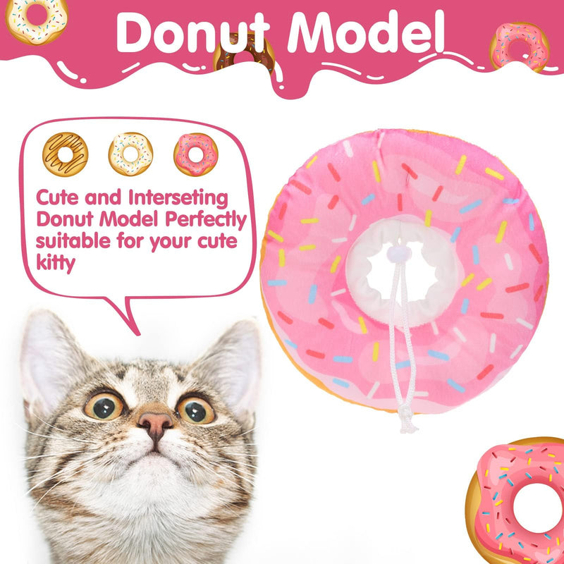 BINGPET Cat Cone Collar Soft,Donut Cat Small Dog Recovery Collar,Wound Healing Protective Cone Surgery Elizabethan Collars,Adjustable Protective Pet Cat Cones After Surgery for Kittens &Small Pets Light Pink Small(Neck:5"-8.6") - PawsPlanet Australia