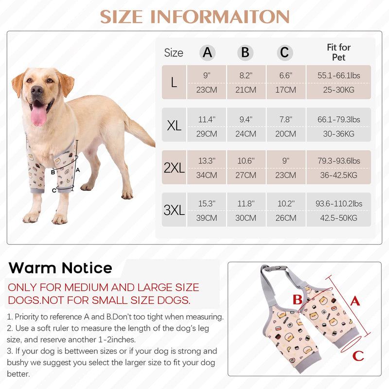 ROZKITCH Dog Surgery Recovery Sleeve for Front Legs, Pet Prevent Licking Wound Elbow Brace Protector, Dog Leg Sleeve to Stop Licking Cone Collar Alternative for Sprain ACL CCL Arthritis Cute Dog 2XL 2XL(A Sleeve Length:13.3") - PawsPlanet Australia