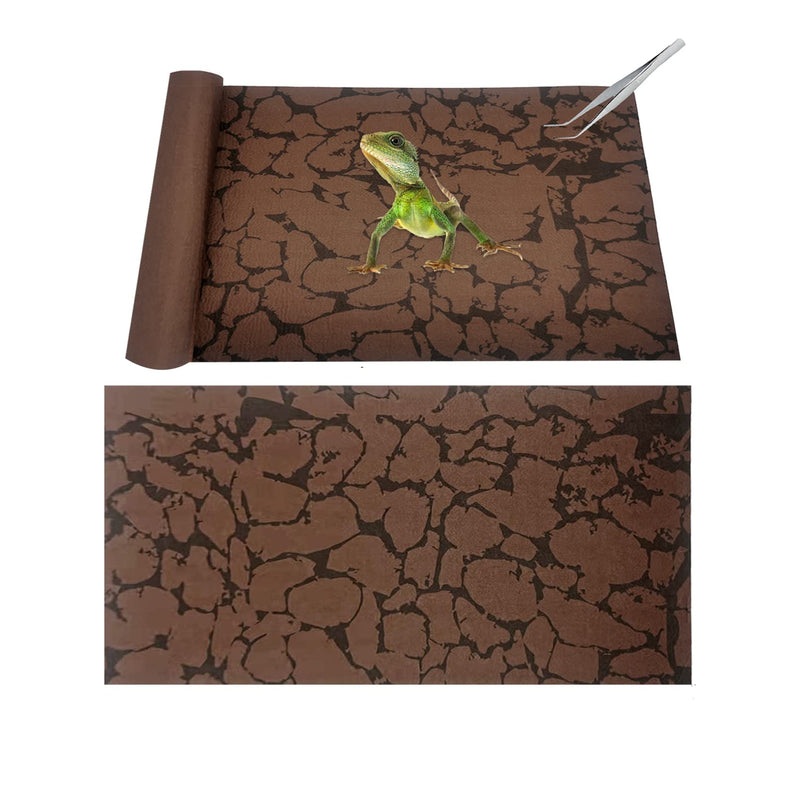 Tfwadmx Reptile Carpet Sand Mat for Bearded Dragon Terrarium Substrate Liner Brown Reversible Lizard Bedding Mats for Cage Leopard Gecko Tortoise Turtle Snake Chameleon with Tweezer 20"x 39"(2 Pcs) L:19.7"x39.3"(2Pcs)