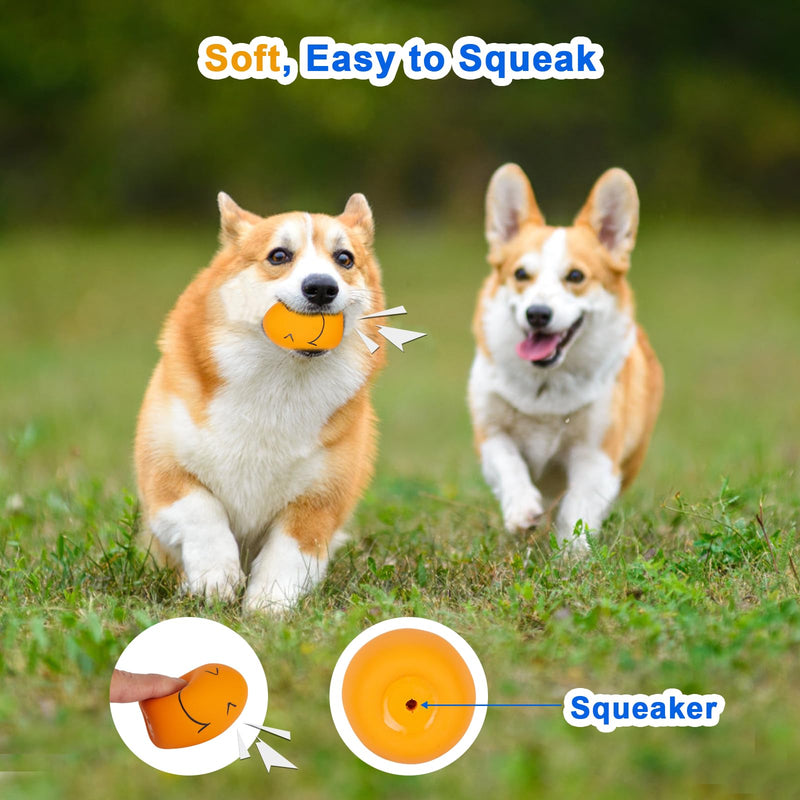 Dog Squeaky Toy, Latex Bouncy Egg Balls Squeaker for Small Dogs, Puppy Durable Rubber Squeak Balls for Teddy Interactive Fetch Play (6 PCS) - PawsPlanet Australia