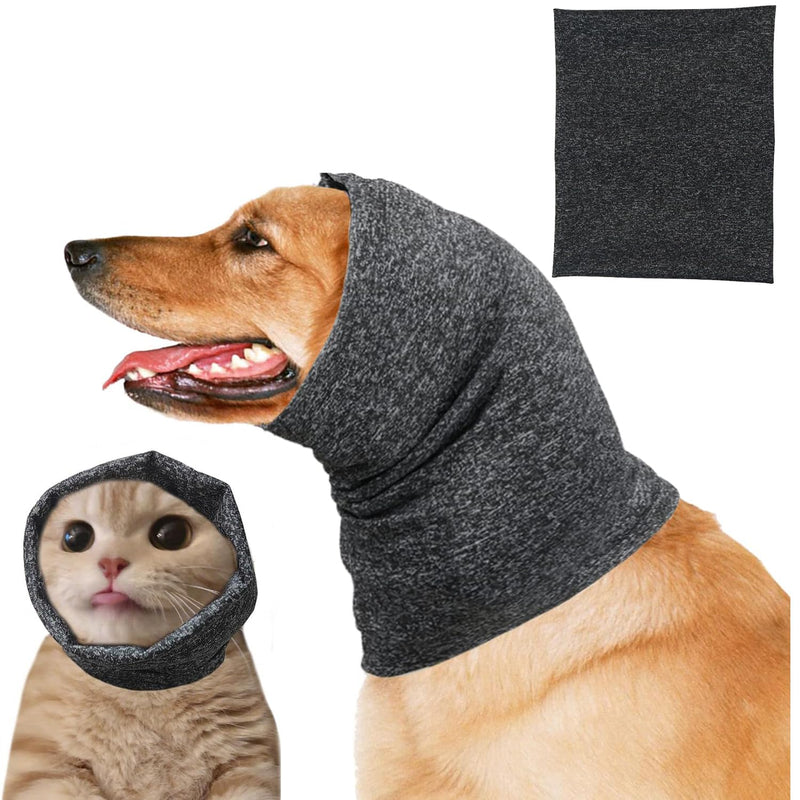 Northogo Multi-functional Pet Soft Snoods, Ear Covers & Muffs for Noise Protection, Neck & Ear Warmer for Anxiety Relief & Grooming for Dogs & Cats (Grey M)