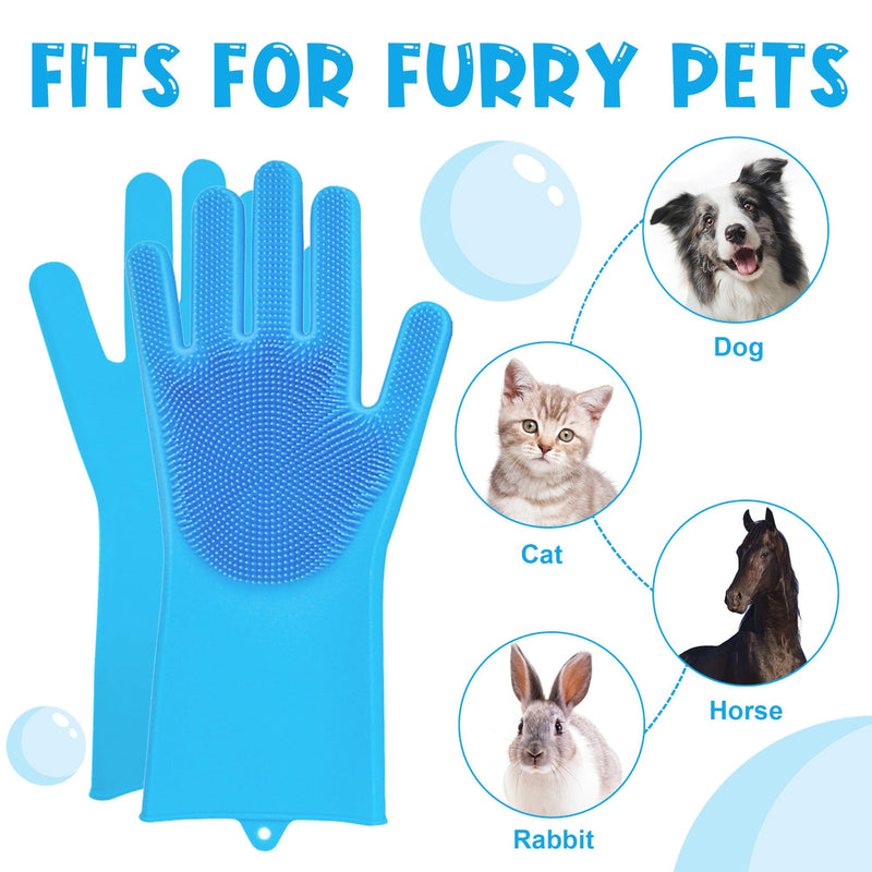 Pet Washing Gloves - Dog and Cat Shampoo Bathing Gloves, High Density Bristles Washing Brush, Heat Resistant Cleaning Gloves, Gentel Grooming and Massage Scrubber for Dogs, Cats, Horses, and Rabbits - PawsPlanet Australia