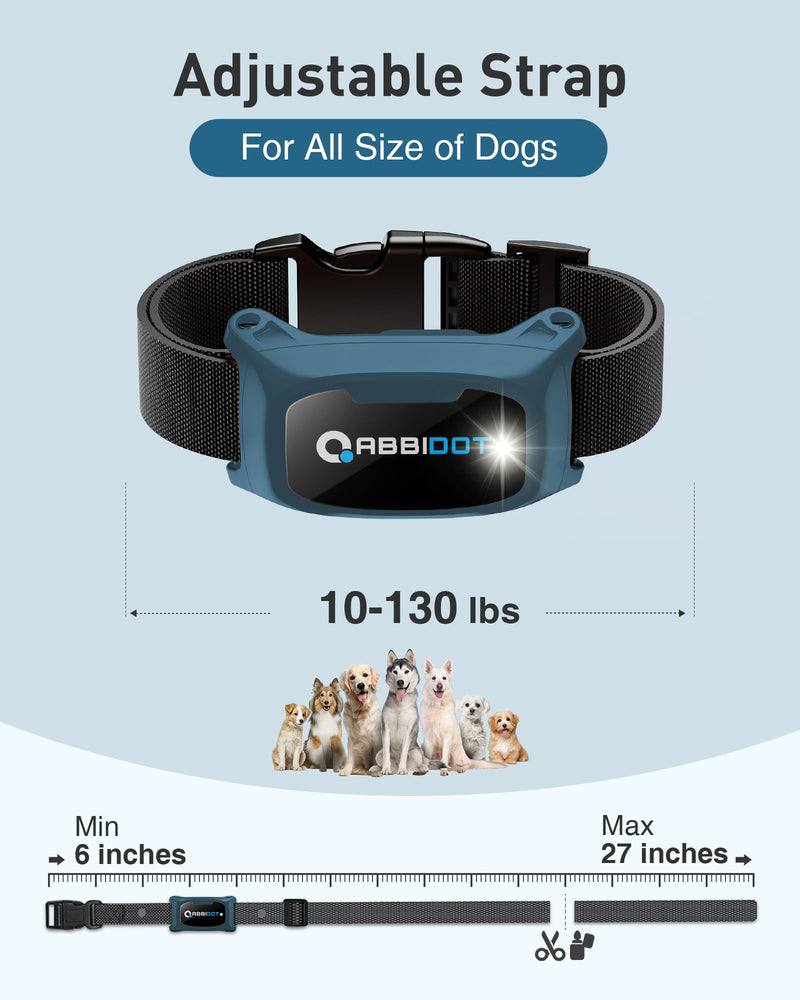 ABBIDOT Shock Collar for Dogs - 3500FT Dog Training Collar with Remote，IPX7 Waterproof & 4 Training Modes, Safety Lock & Night Vision Light，Rechargeable E-Collar for All Breeds 1 Collar Dark Blue