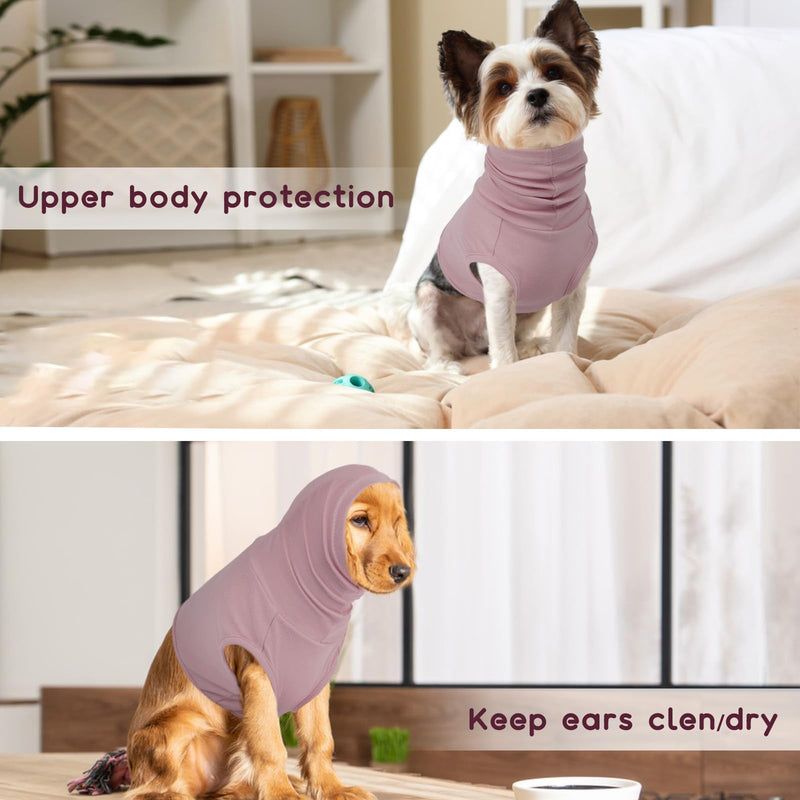 ROZKITCH Dog Neck Protector, Dog Neck Surgery Recovery Suit Surgical Neck Cover Cat Ear Hematoma Wrap Purple S S(Chest: 16.9")