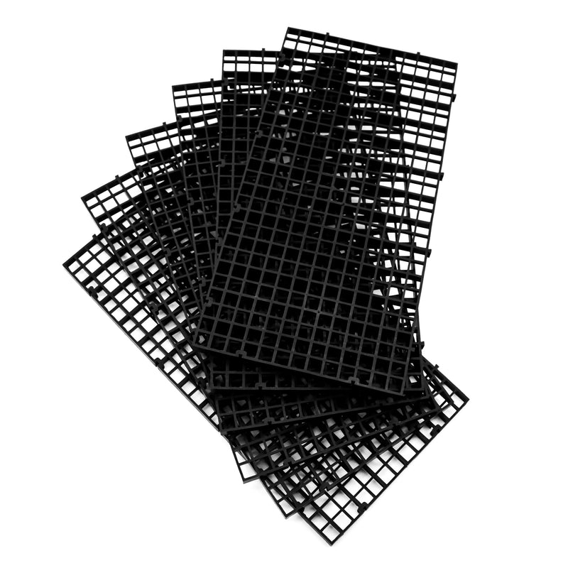 ALEGI Aquarium Fish Tank Divider Plastic Egg Crate Aquarium Filter Bottom Tray Plastic Grid (S 6pcs Black) S 6pcs Black - PawsPlanet Australia