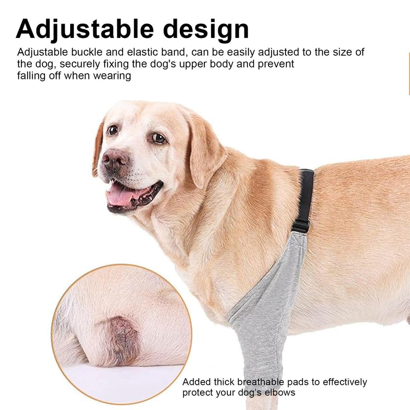 PARFCO Pack of 2 Elbow Support for Dogs, Adjustable Knee Support for Dogs, Size XXL Elbow Pads for Dogs, Black and Grey, with Mesh Elbow Pads, for Protection Joints and Knees Dogs Black, grey