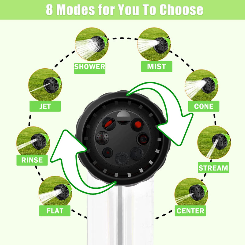 Pup Dog Jet Wash, 8-Way Spray Pattern Dog Washing Hose Attachment with Soap Dispenser, Pet Bath Brush, Garden Hose Nozzle Sprayer for Watering Plants, Lawn, Patio, Car Wash, Showering Pet Outdoor Green - PawsPlanet Australia