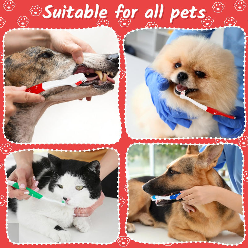 3 Pack Dog Toothbrush for Pet Small and Large Breed Dogs Cats with Soft Bristles, Dual Head Puppy Toothbrushes Kit in Bulk, Non Slip Individual Packing, 360 Easy Teeth Cleaning and Dental Care 3 Count (Mix) - PawsPlanet Australia