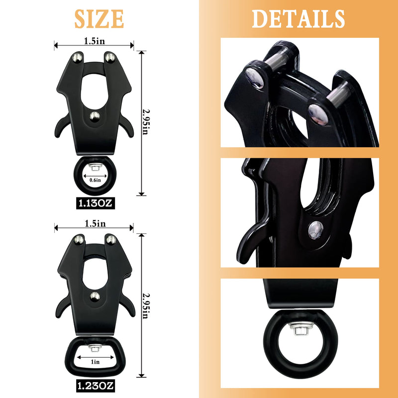 2 Pcs Frog Clip Dog Leash Clasp 360 Degree Swivel Clip Heavy Duty Quick Release and Locking Dog Leash Buckle for Linking Pet Collar (Small) Small - PawsPlanet Australia