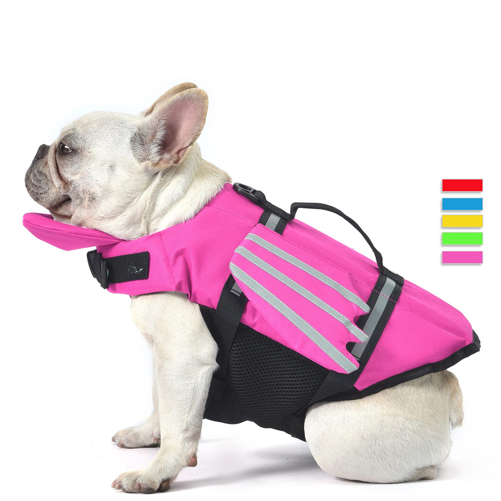 Dog Life Jacket, Wings Dog Life Vest with Chin Float Rescue Handle for Small Medium Large Dogs, Adjustable High Visibility Flotation Pet Safety Swim Vest for Swimming Boating (Pink, M) M (Chest Girth 16.1"-24.8") Pink