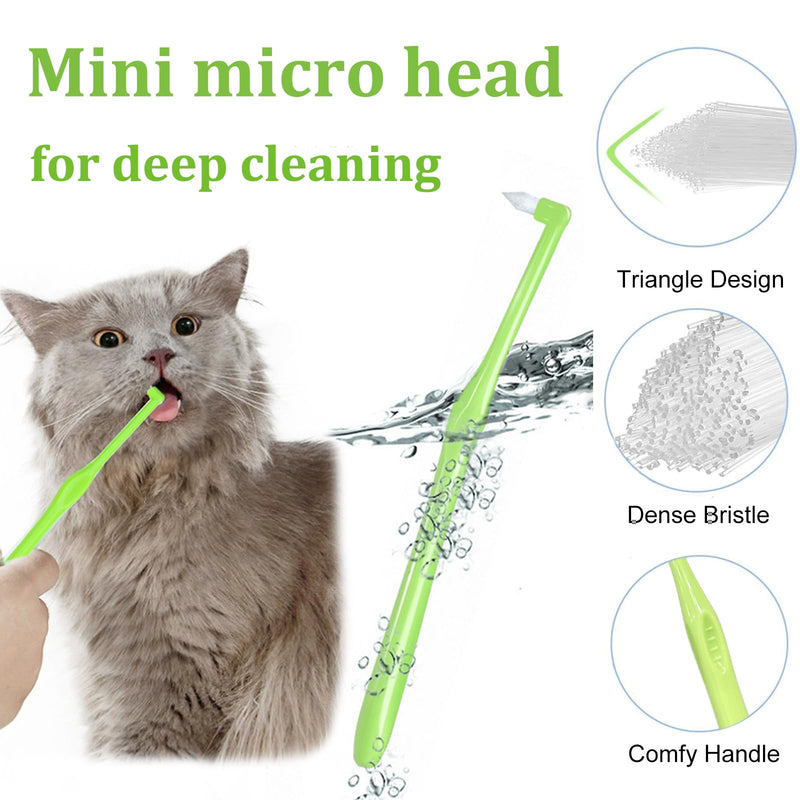 3pcs Small Dog & Cat Toothbrush, 360 cat Toothbrush with Micro Head Brush, 360-Degree Pet Toothbrush, Soft Silicone, No Harm - PawsPlanet Australia