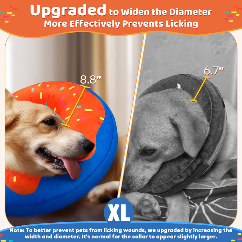 Gimars XL Inflatable Dog Cone Alternative After Surgery, Soft Dog Neck Donut Recovery Cone Collar, E Collar and Elizabethan Collar Alternative for Medium and Large Dogs, X-Large-Neck:18"-24" XL Large-Neck: 18"-24"