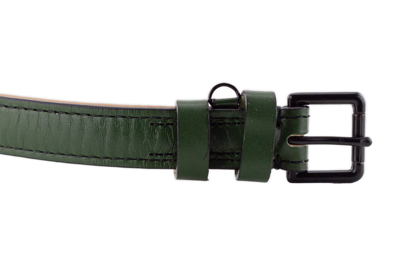 Brute Strength Leather Dog Collar - Dark Green - M - 36-43 cm - PawsPlanet Australia