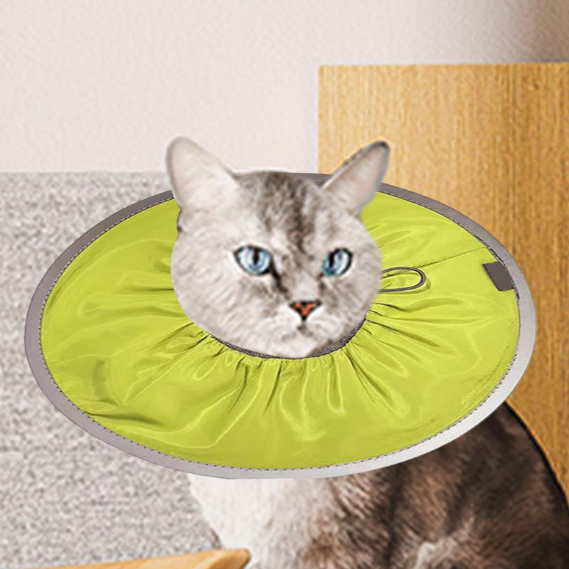 Dog cone, recovery collar for cats - soft cat cone collar - Comfortable Elizabethan pet collar, soft cat cone collar for cats, kittens and puppies, green, L