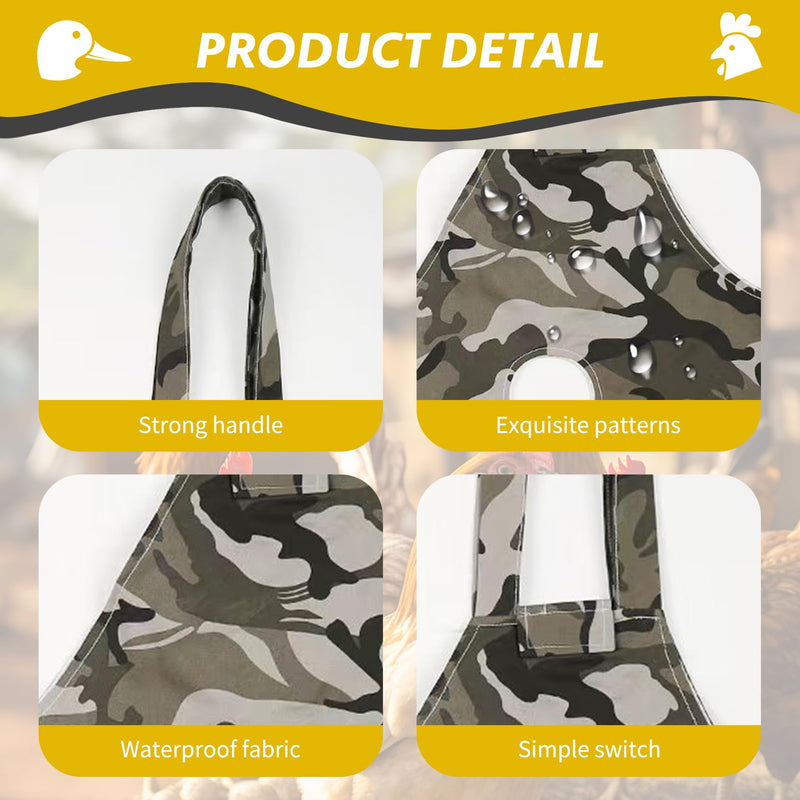 Chicken Holder Bag Chicken Medic Bag Chicken Carrier with Handle Chicken Supplies Catching Hand Bag for Hen Rooster Poultry Chicken Transport (Camouflage (1 Pack)) Camouflage (1 Pack) - PawsPlanet Australia