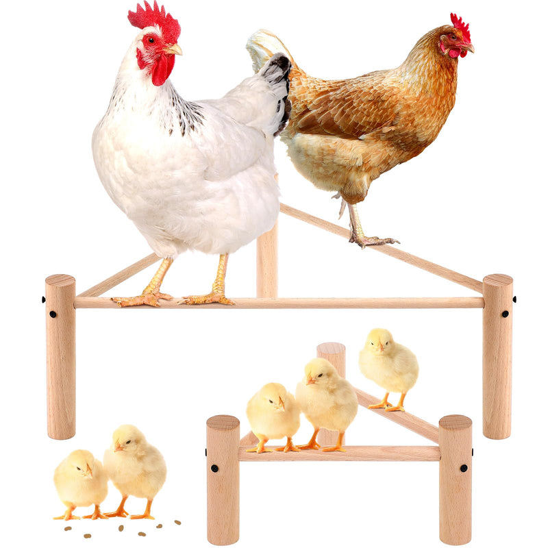2 Pcs Wooden Chicken Stand Training Strong Natural Chicken Perch Toys Perch Chick Jungle Gym Easy to Assemble and Clean, Fun Toys for Coop and Brooder Chicken Birds Parrots - PawsPlanet Australia
