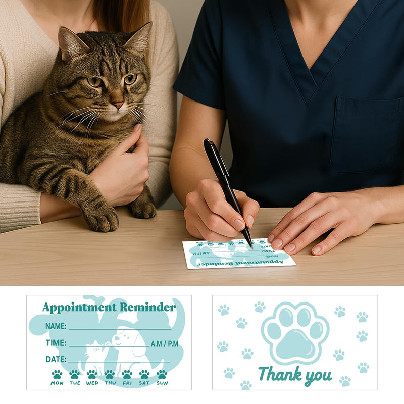 Pet Grooming Appointment Reminder Card,240Pcs Paw Prints Appointment Business Cards Groomings Report Card for Pet Care Dog Spa Client Reminder Vet Office - PawsPlanet Australia