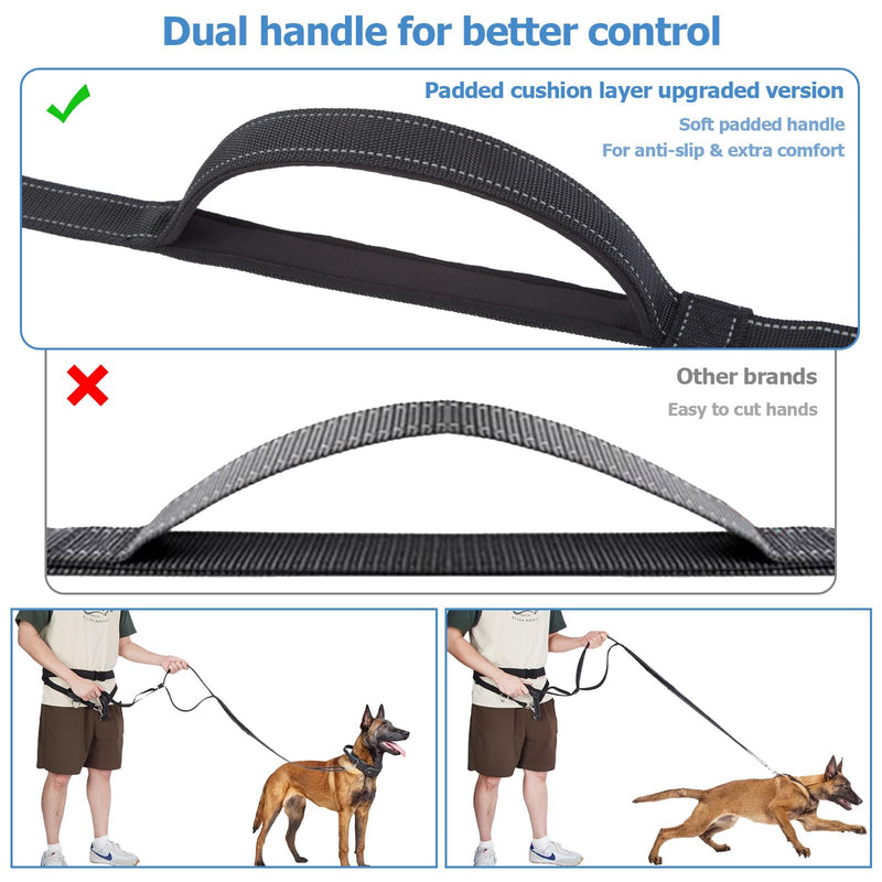 Ownpets Hand Free, Elastic Shock-Absorbing Dog Leash & Dog Running Leash Belt, Dog Waist Zipper Pouch with Soft Padds, Pockets, Ideal for Walking, Jogging, Hiking, Training Dogs