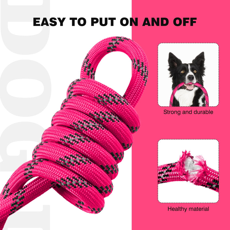 lynxking Slip Lead Dog Leash Reflective, Heavy Duty Comfortable Strong Rope Leash for Large, Medium Small Dogs No Pull Pet Training (Pink, Large 1/2in x 6ft-Slip Lead) Pink - PawsPlanet Australia