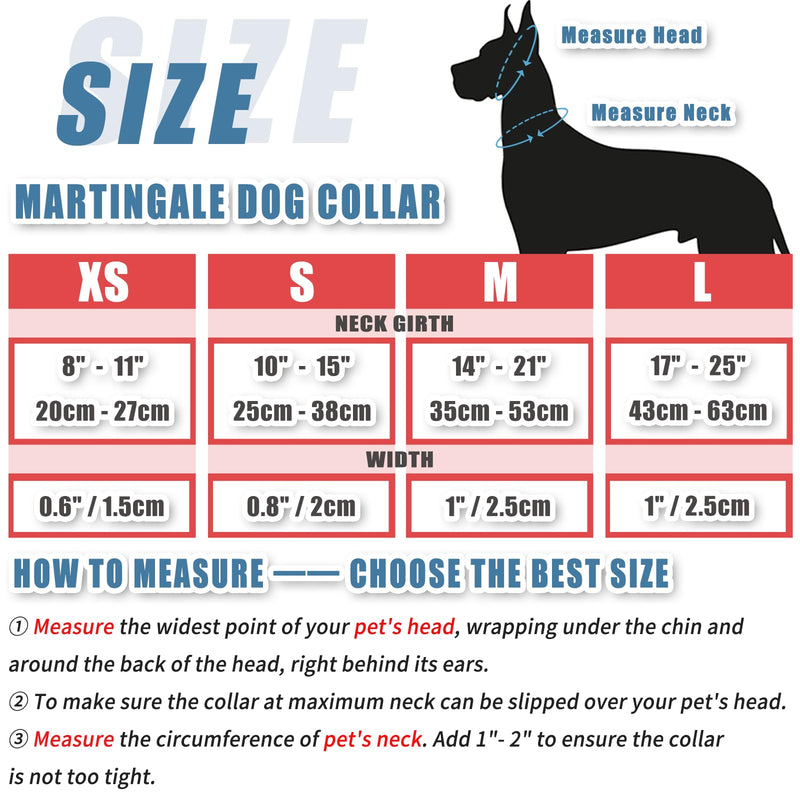 Soft Leather Martingale Dog Collar - Adjustable Rose Gold Limited Slip Collars [Easy to Clean], Stylish Durable Heavy Duty Nylon No Pull Training Collar for Small Medium Large Dogs M Red M (Neck 14"-21", Width 1") - PawsPlanet Australia